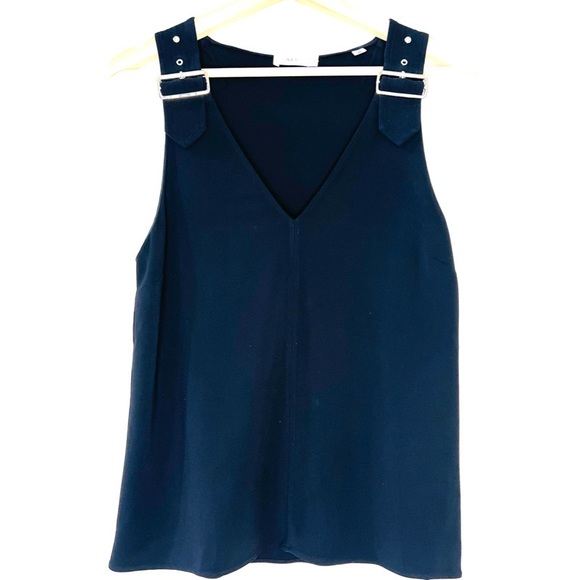 A.L.C. Baxley Buckle Strap Tank Top in Black Size 8 - Picture 3 of 7